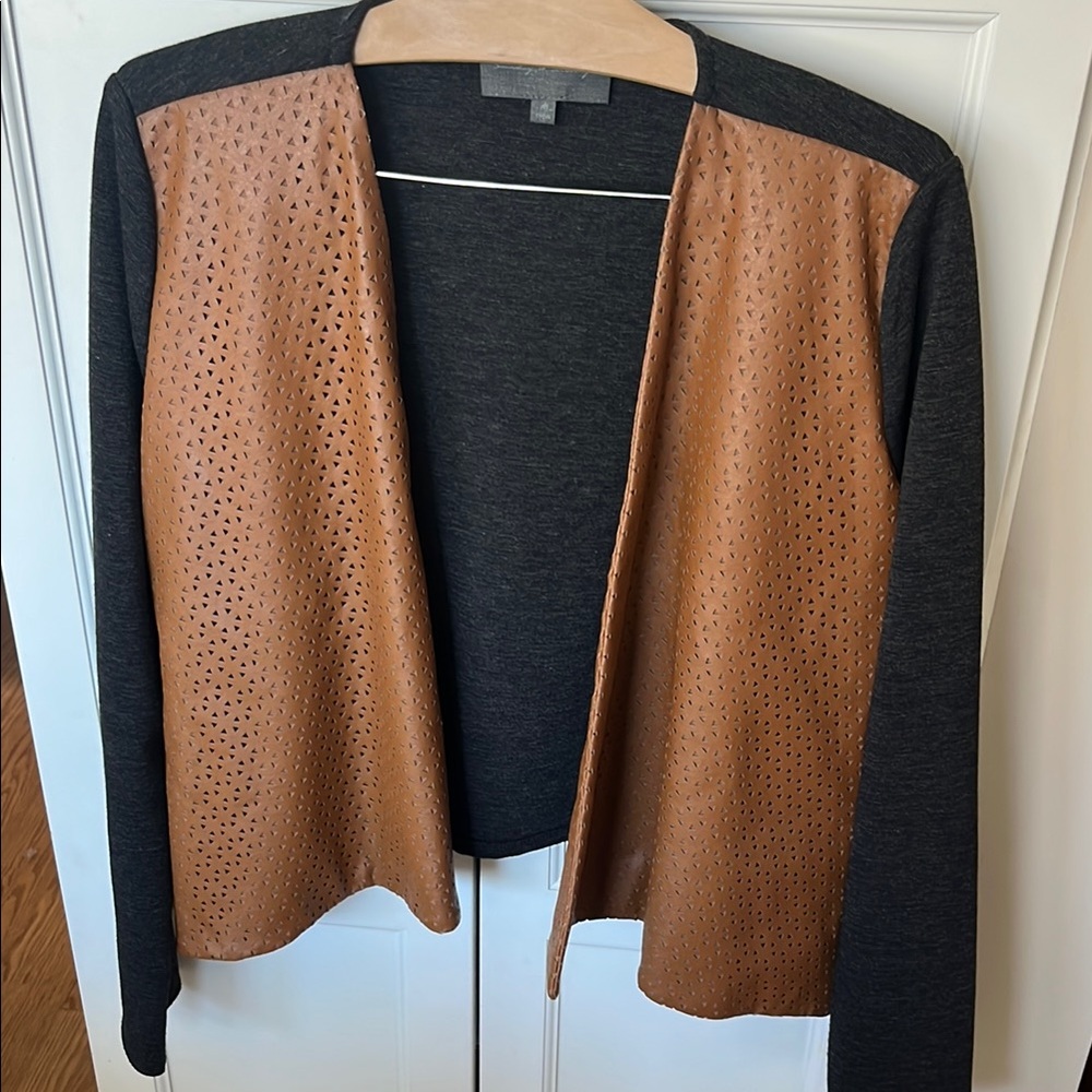 Sunday in Brooklyn Black and Brown Color-Blocked Cardigan